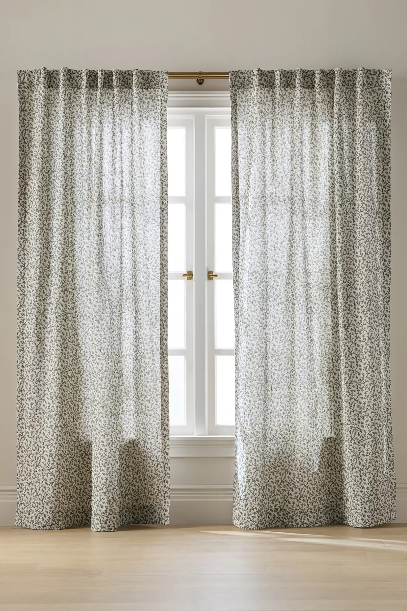 Irena Cotton Linen Floral Curtain
