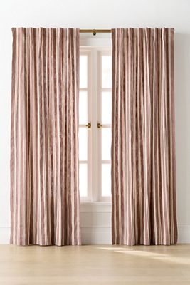 Luxe Linen Wide Stripe Blend Woven Curtain