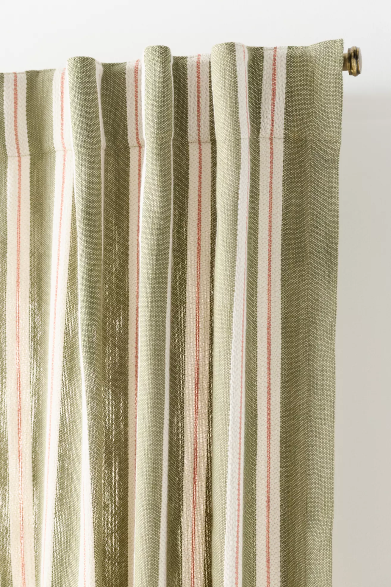 Luxe Linen Wide Stripe Blend Woven Curtain - thumbnail 4