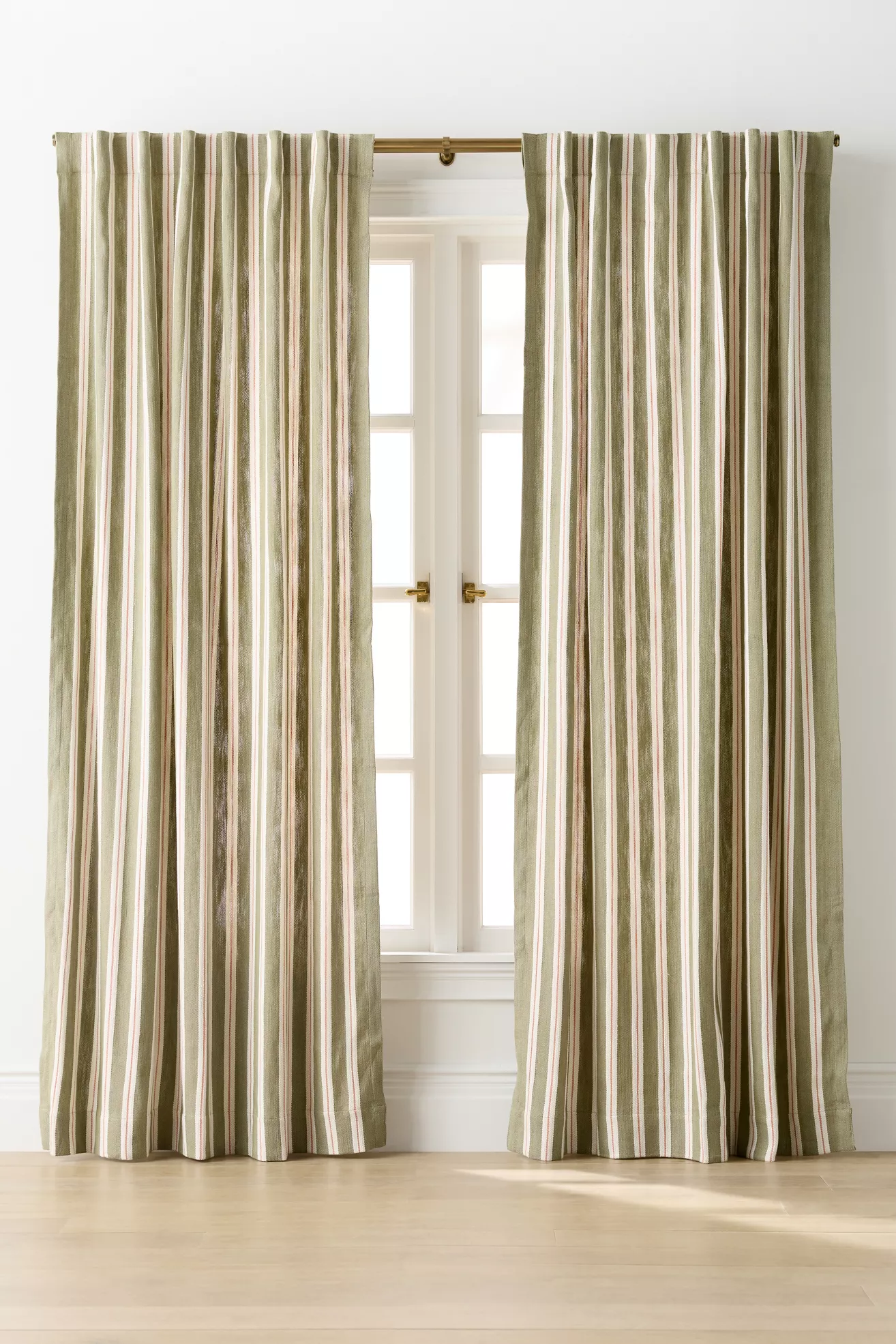 Luxe Linen Wide Stripe Blend Woven Curtain - thumbnail 3