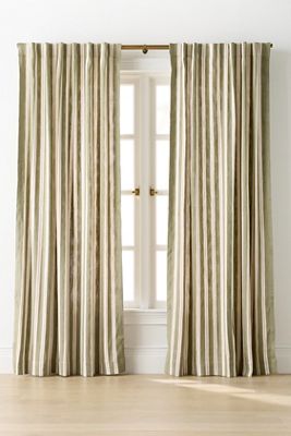 Luxe Linen Wide Stripe Blend Woven Curtain