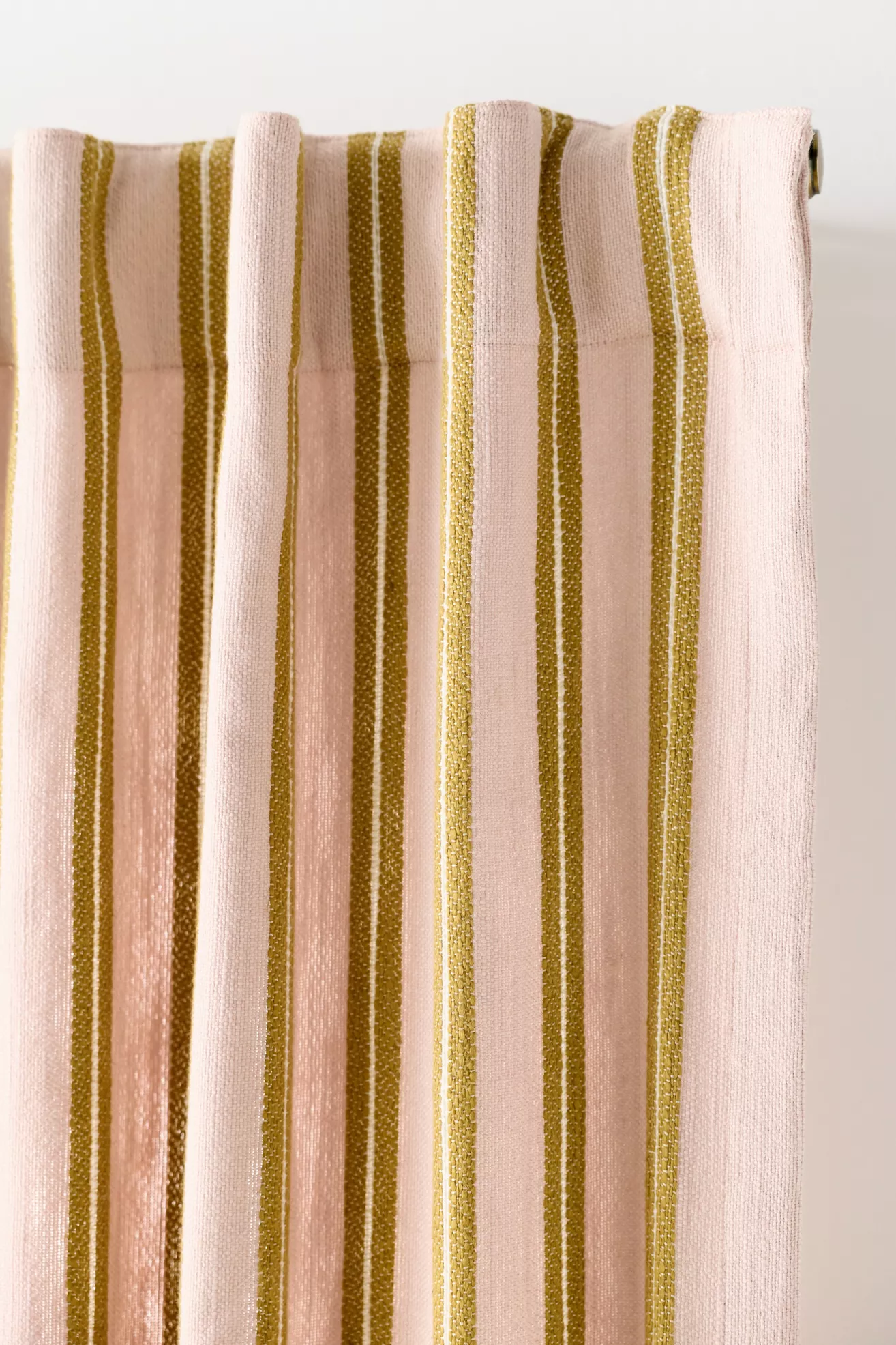 Luxe Linen Wide Stripe Blend Woven Curtain - thumbnail 6