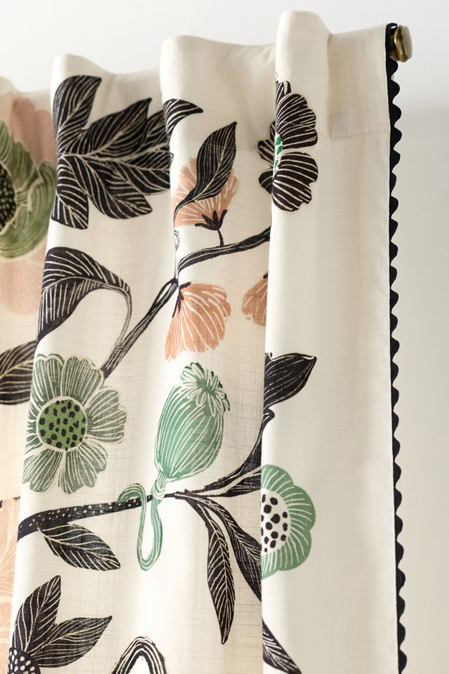 Claudette Organic Cotton Floral Curtain #1