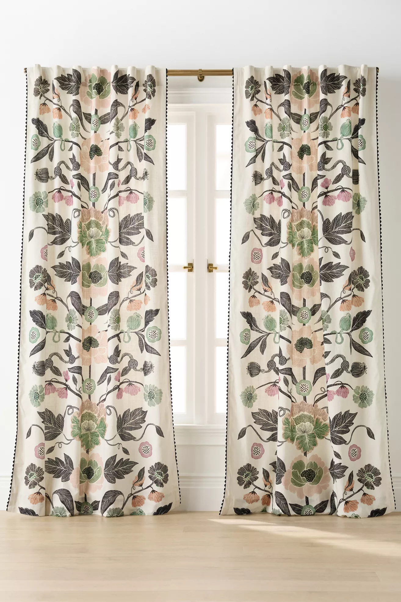 Claudette Organic Cotton Floral Curtain