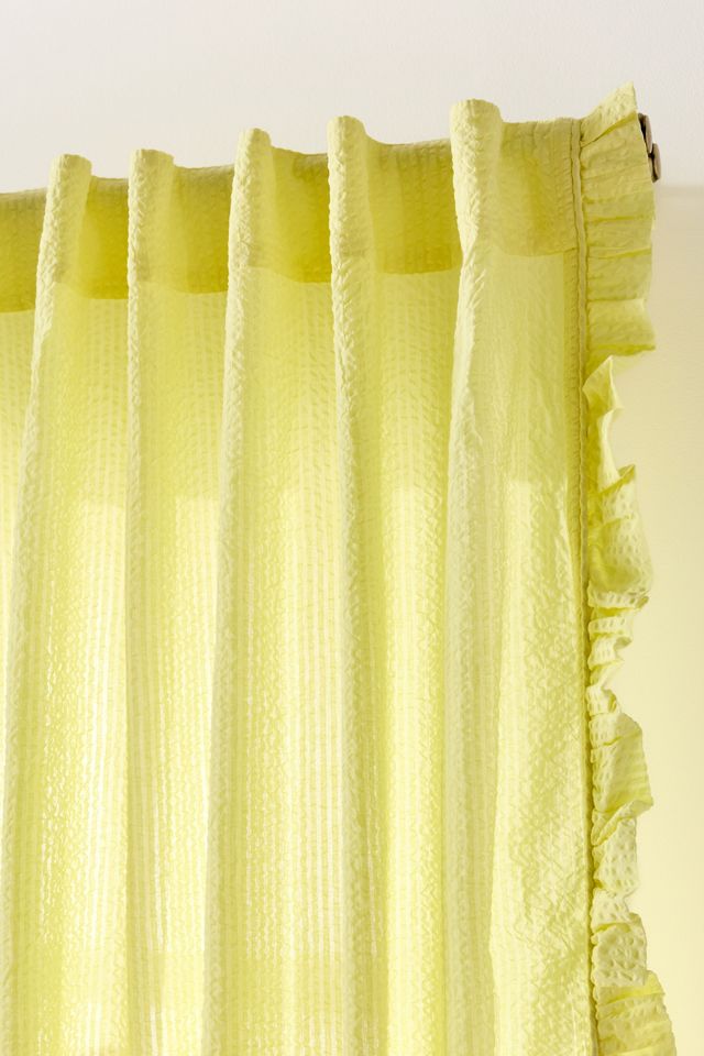 Seersucker Cotton Ruffle Curtain #1