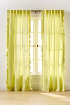 Seersucker Cotton Ruffle Curtain