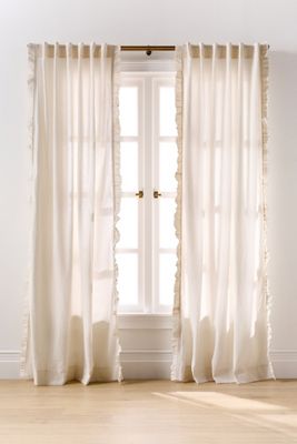 Seersucker Cotton Ruffle Curtain
