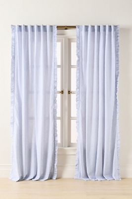 Seersucker Cotton Ruffle Curtain