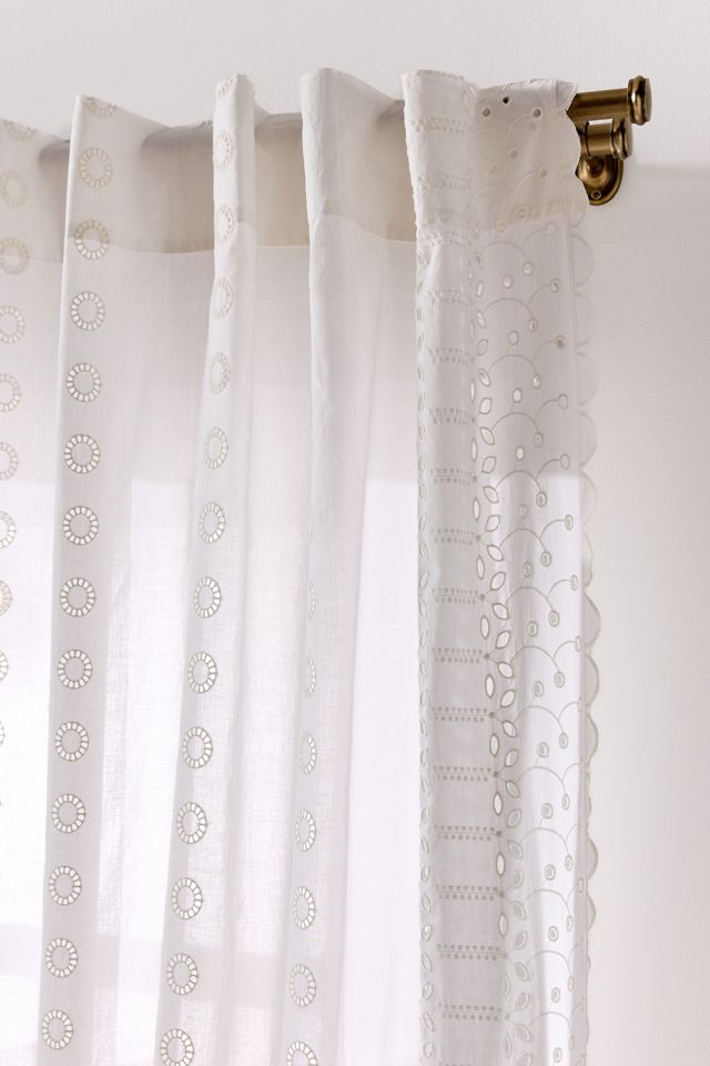 Sigrid Cotton Embroidered Sheer Scalloped Curtain #1