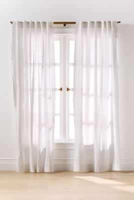 Sigrid Cotton Embroidered Sheer Scalloped Curtain
