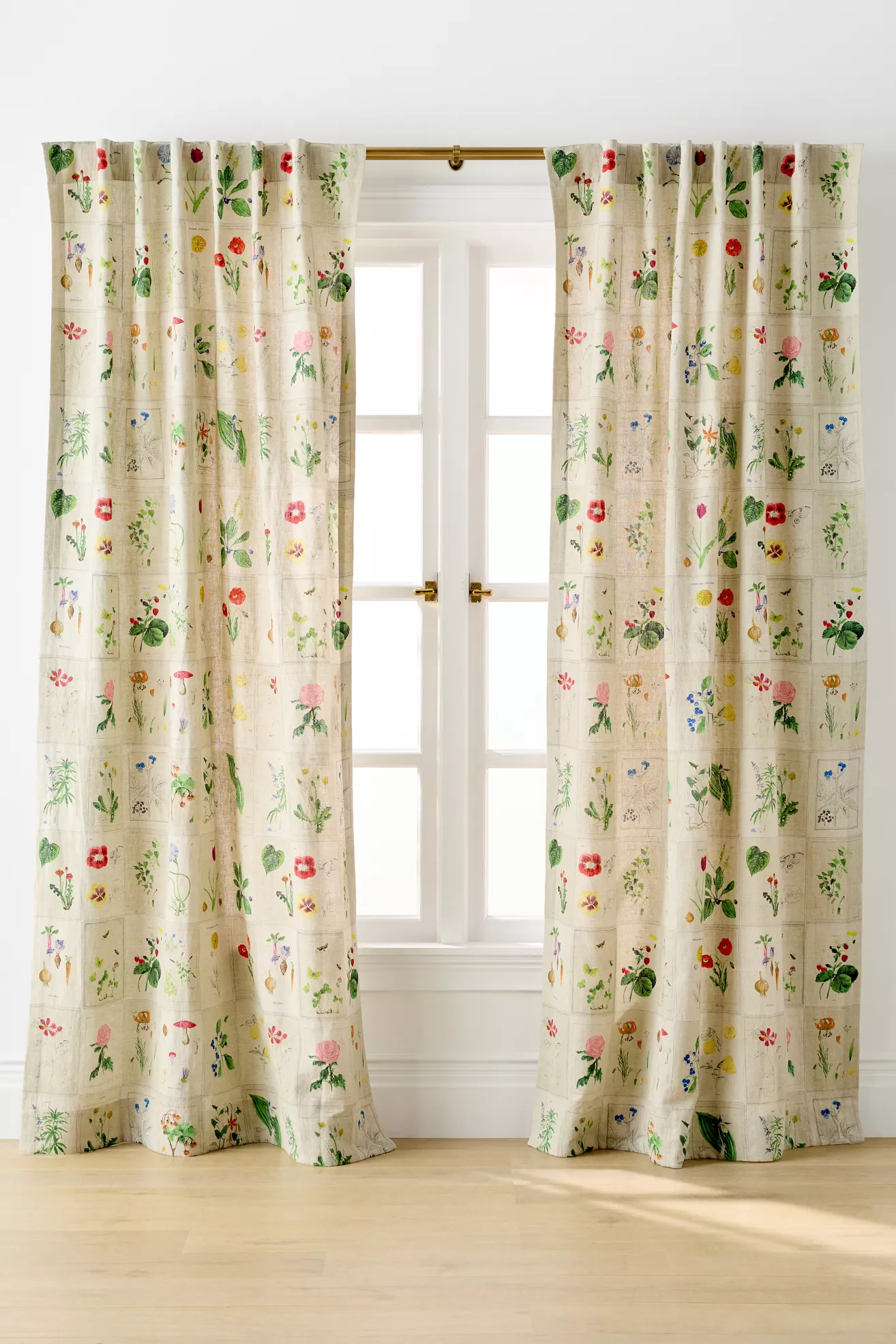 Botanical Cotton Linen Floral Curtain