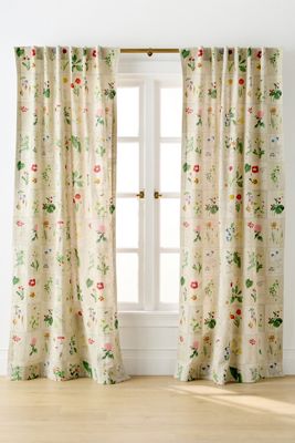 Botanical Cotton Linen Floral Curtain