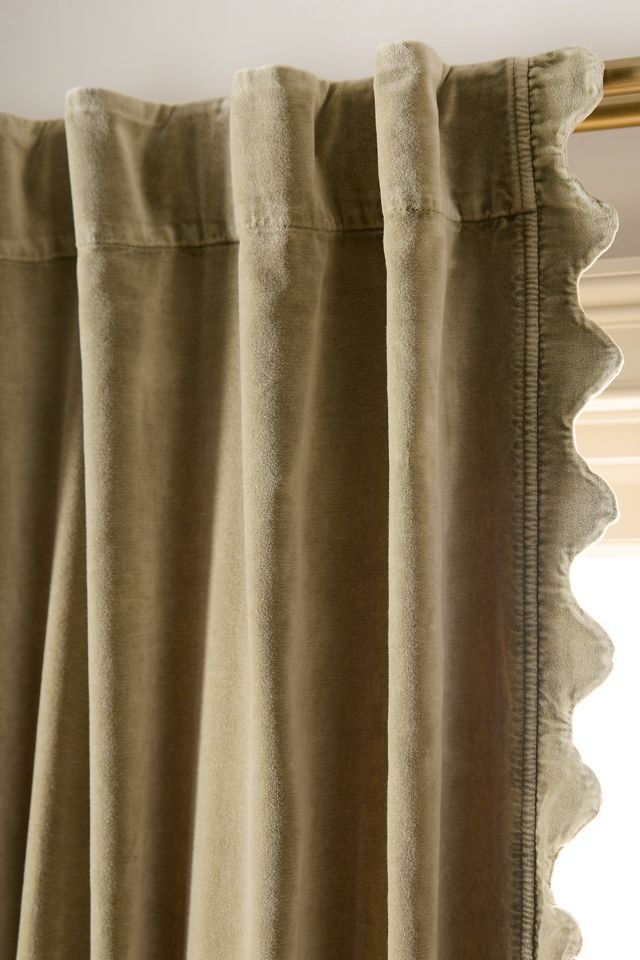 Trova Velvet Scalloped-Edge Curtain #1