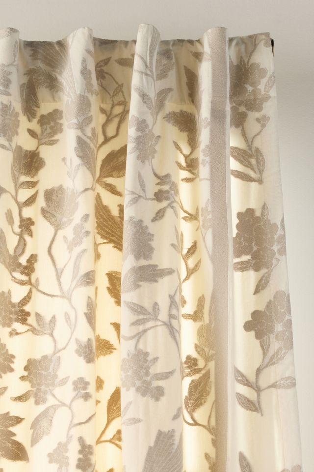 Francine Woven Cotton Floral Curtain | AnthroHome