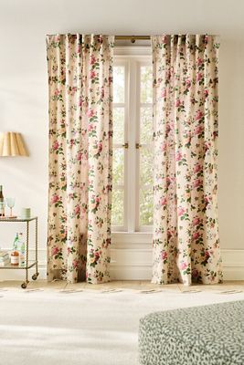 Camille Cotton Linen Floral Curtain