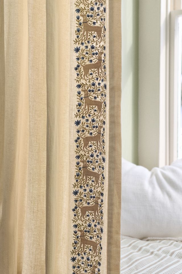 Oliver Embroidered Cotton Curtain #1