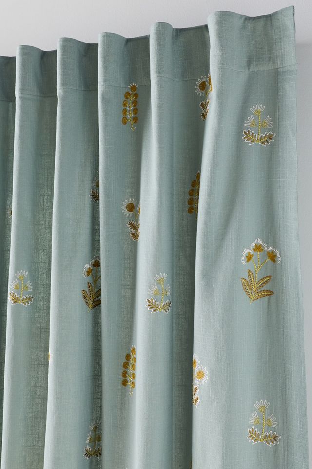 Rosalie Cotton Embroidered Floral Curtain #1