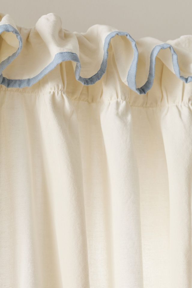 Ruffle Top Cotton Woven Curtain #1
