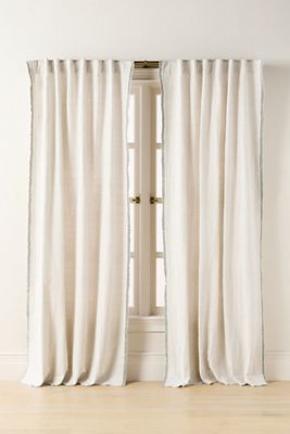 Camille Cotton Linen Pleated Ruffle Trim Curtain