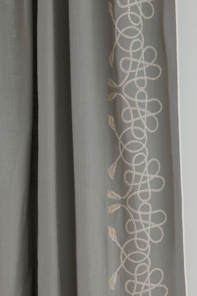 Maeve Rope Embroidered Cotton Curtain #1