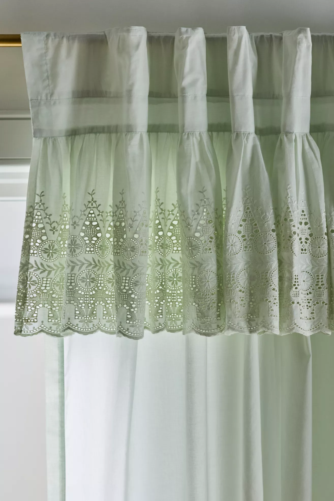 Overdyed Eyelet Sheer Cotton Curtain - thumbnail 2