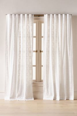 Organic Cotton Tales Menagerie Printed Café Curtain, Set of 2