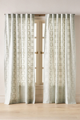 Cotton Eyelet Embroidered Sheer Curtain - 63x50