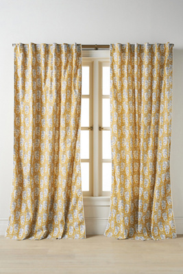 Anthropologie Isa Cotton Printed Tiger Curtain