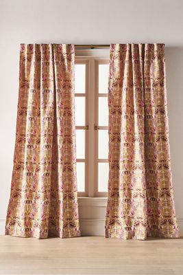 Cotton Jacquard Strawberry Bird Curtain