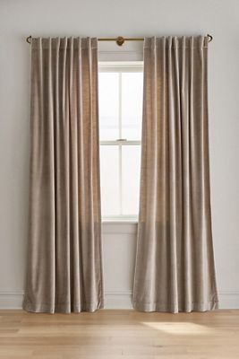 Washed Piped Velvet Curtain