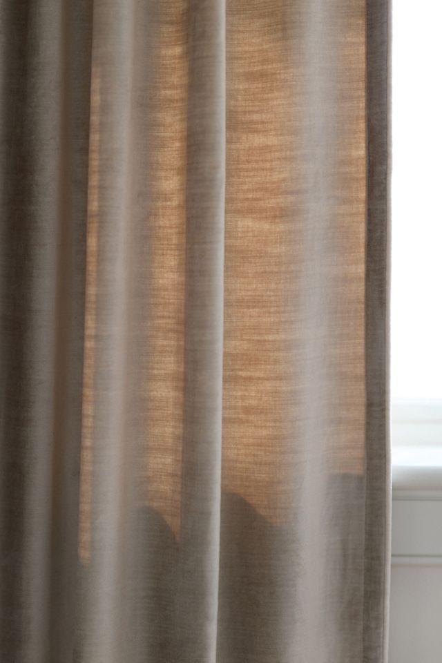 Washed Piped Velvet Curtain #5