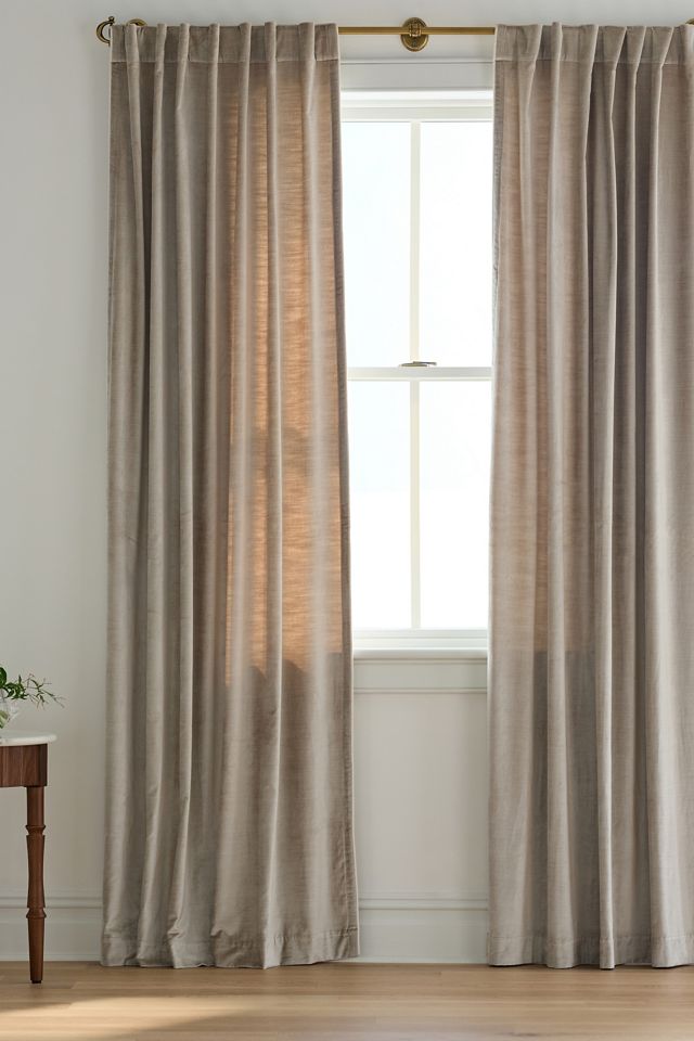 Washed Piped Velvet Curtain #3