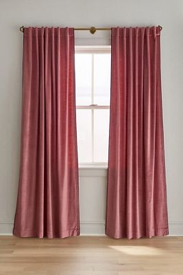Washed Piped Velvet Curtain
