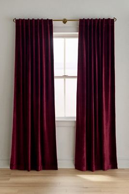 Washed Piped Velvet Curtain
