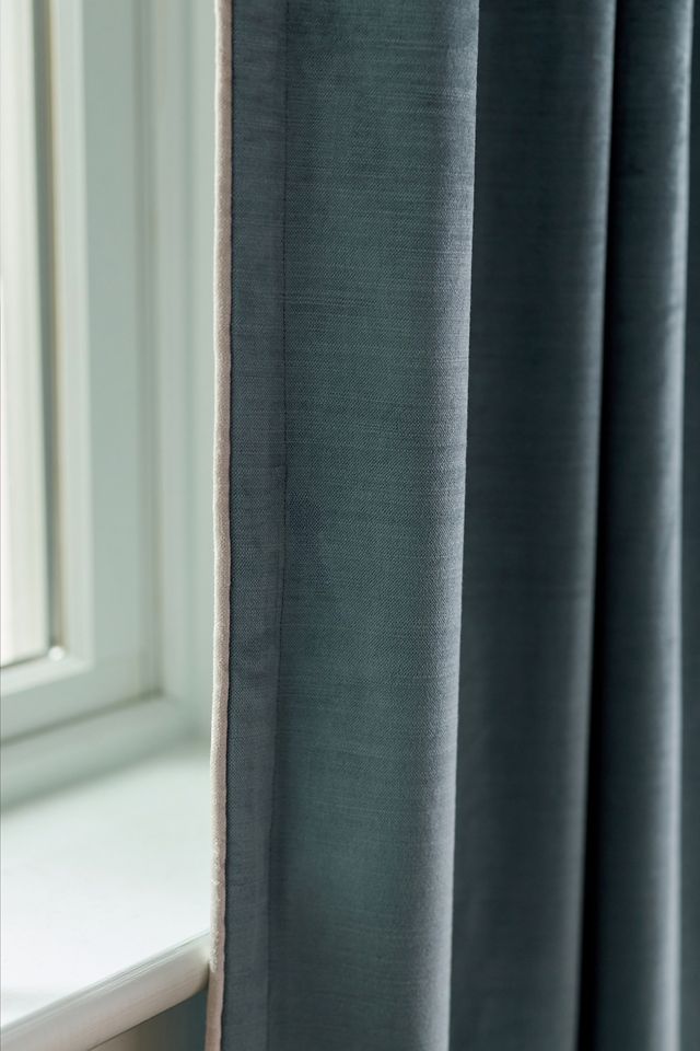 Washed Piped Velvet Curtain #2