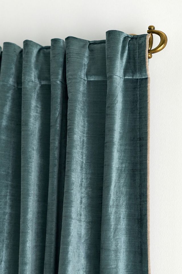 Washed Piped Velvet Curtain #1