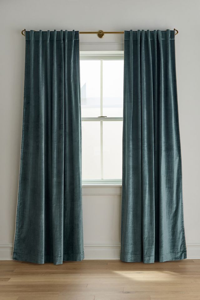 Washed Piped Velvet Curtain #3