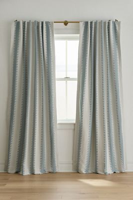 Cotton Jacquard Notched Stripe Blackout Curtain