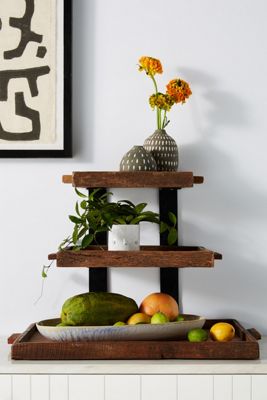 Reclaimed Wood Tiered Stand