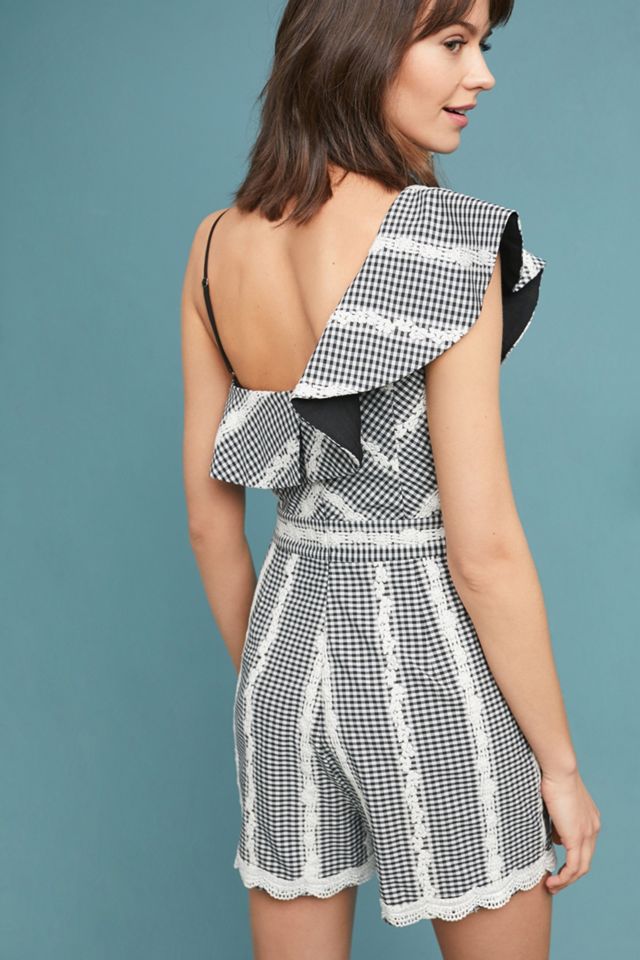 Embroidered Gingham Romper #2