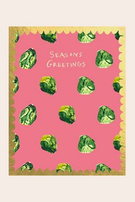 Carte de Noël Choux de Bruxelles Poet & Painter Season's Greetings