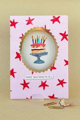 Poet & Painter Birthday Cake Card