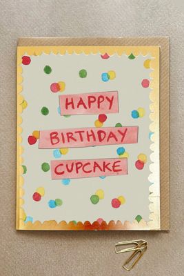 Tarjeta de Felicitación de Cumpleaños con Cupcake de Poet & Painter