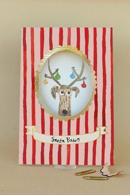 Biglietto di Natale Incorniciato Santa Paws Poet & Painter