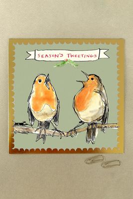 Poet & Painter Season's Tweetings Christmas Card