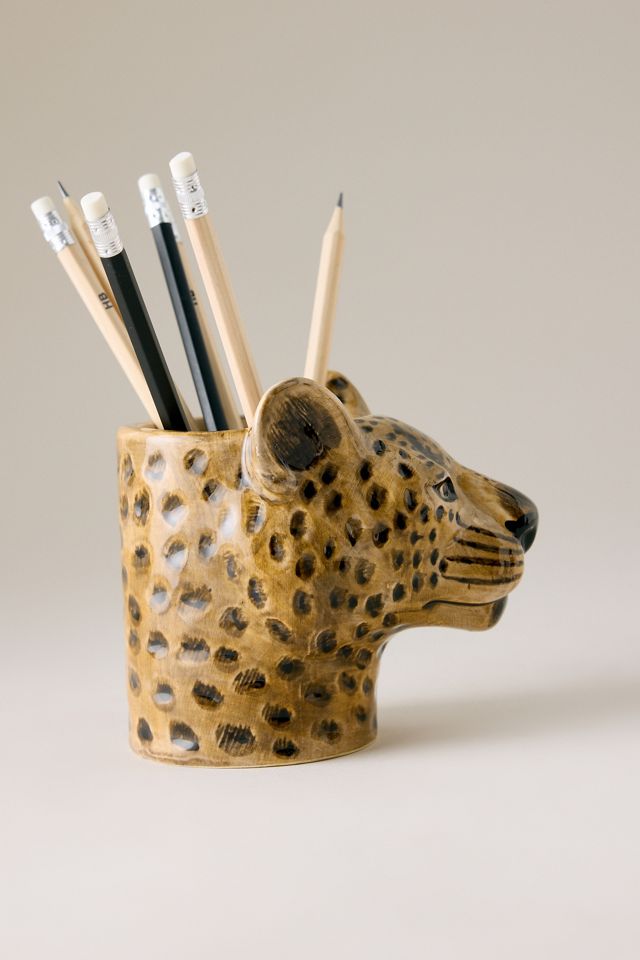 Quail Ceramics Leopard Stiftehalter #1
