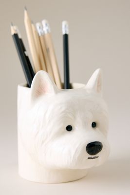 Quail Ceramics Westie Stiftehalter