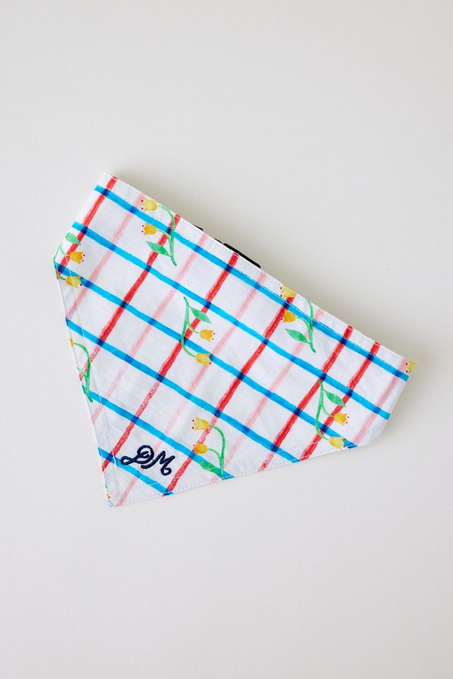 Foulard pour animal de compagnie à carreaux tulipe Damson Madder #1