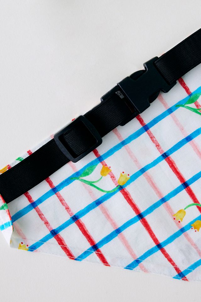 Foulard pour animal de compagnie à carreaux tulipe Damson Madder #2