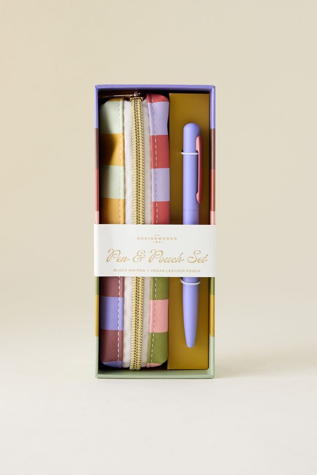 Ensemble étui à stylos et crayons à rayures DesignWorks Ink #1
